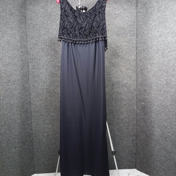 1950's Black Rayon Velvet Bodice Dingle Ball Dress by Best & Co, 5th Ave - Picture 1 of 10